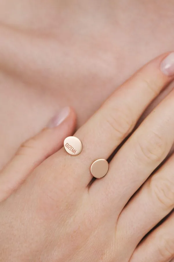 Rings Duo Flat Ring, rose gold with luxury craftsmanship from Guzema