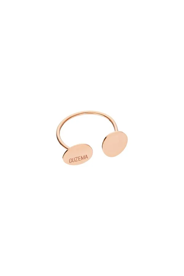 Rings Duo Flat Ring, rose gold with modern design available now