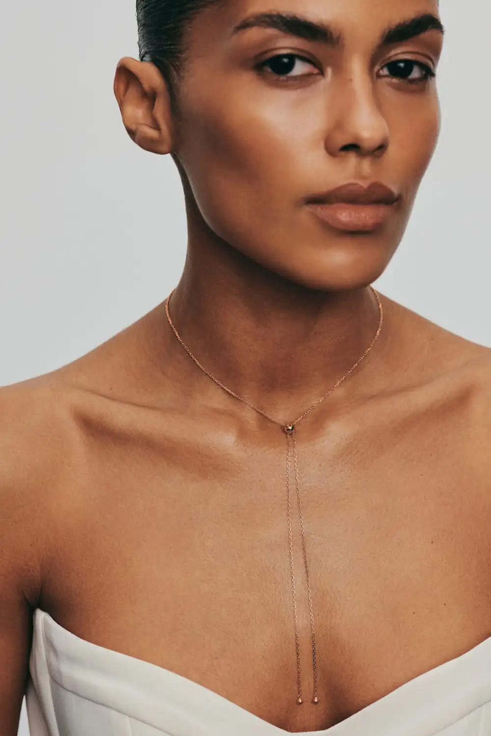 Custom Necklaces Orbs Tie Necklace, rose gold for a luxurious style