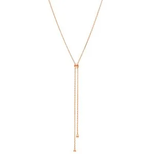 Orbs Tie Necklace, rose gold