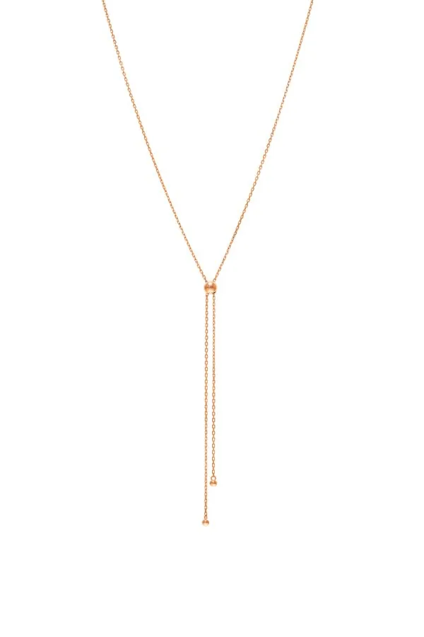 Exclusive Necklaces Orbs Tie Necklace, rose gold from Guzema