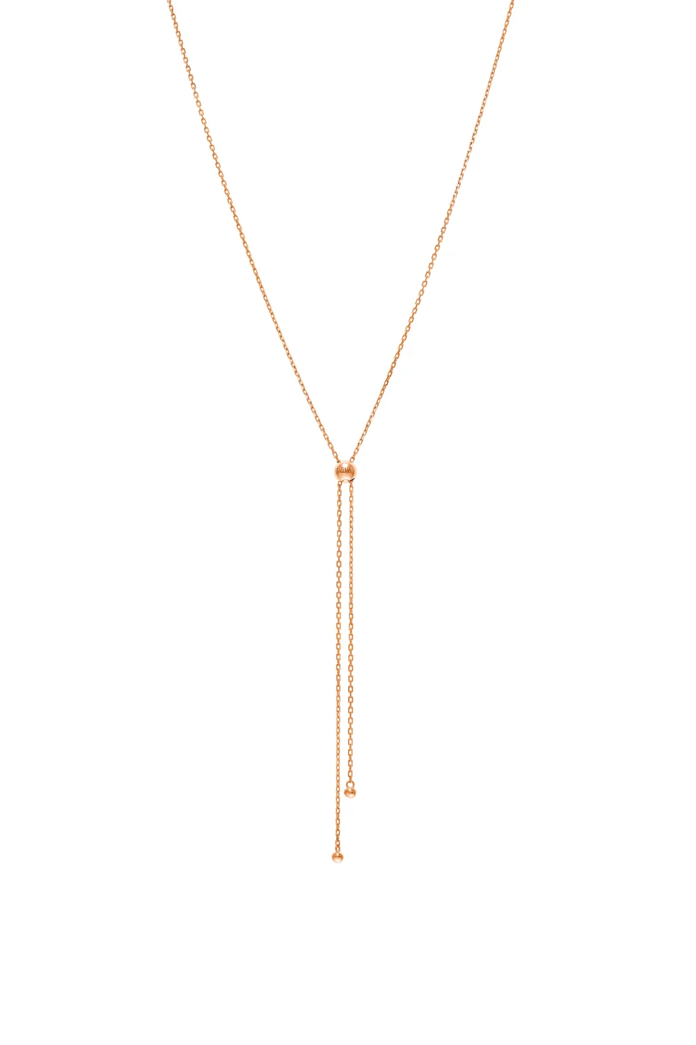 Exclusive Necklaces Orbs Tie Necklace, rose gold from Guzema