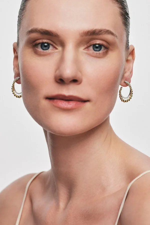 Earrings Spiral Earrings, diamonds, yellow gold for a unique and sophisticated look