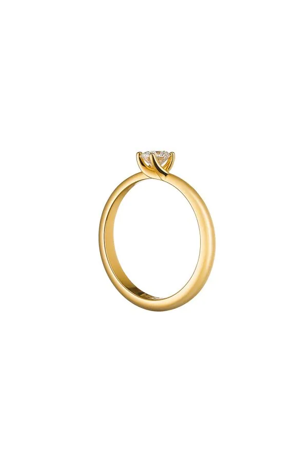 Rings Solitaire Engagement Ring, diamond, yellow gold with luxury craftsmanship from Guzema
