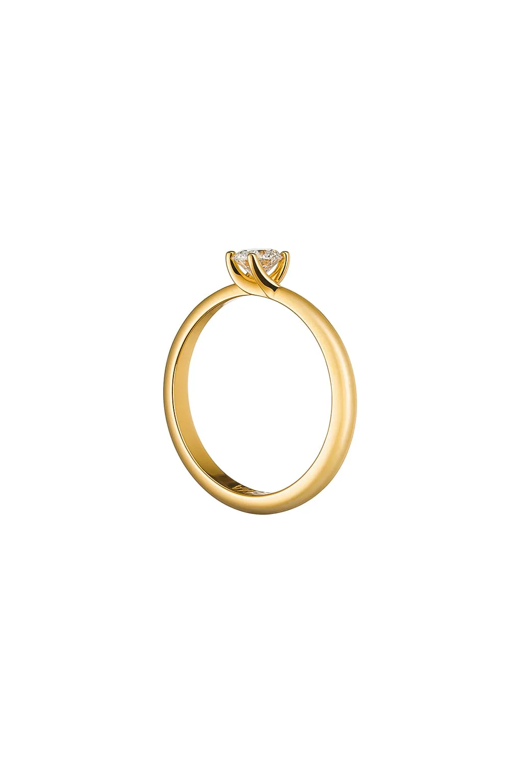 Rings Solitaire Engagement Ring, diamond, yellow gold with luxury craftsmanship from Guzema