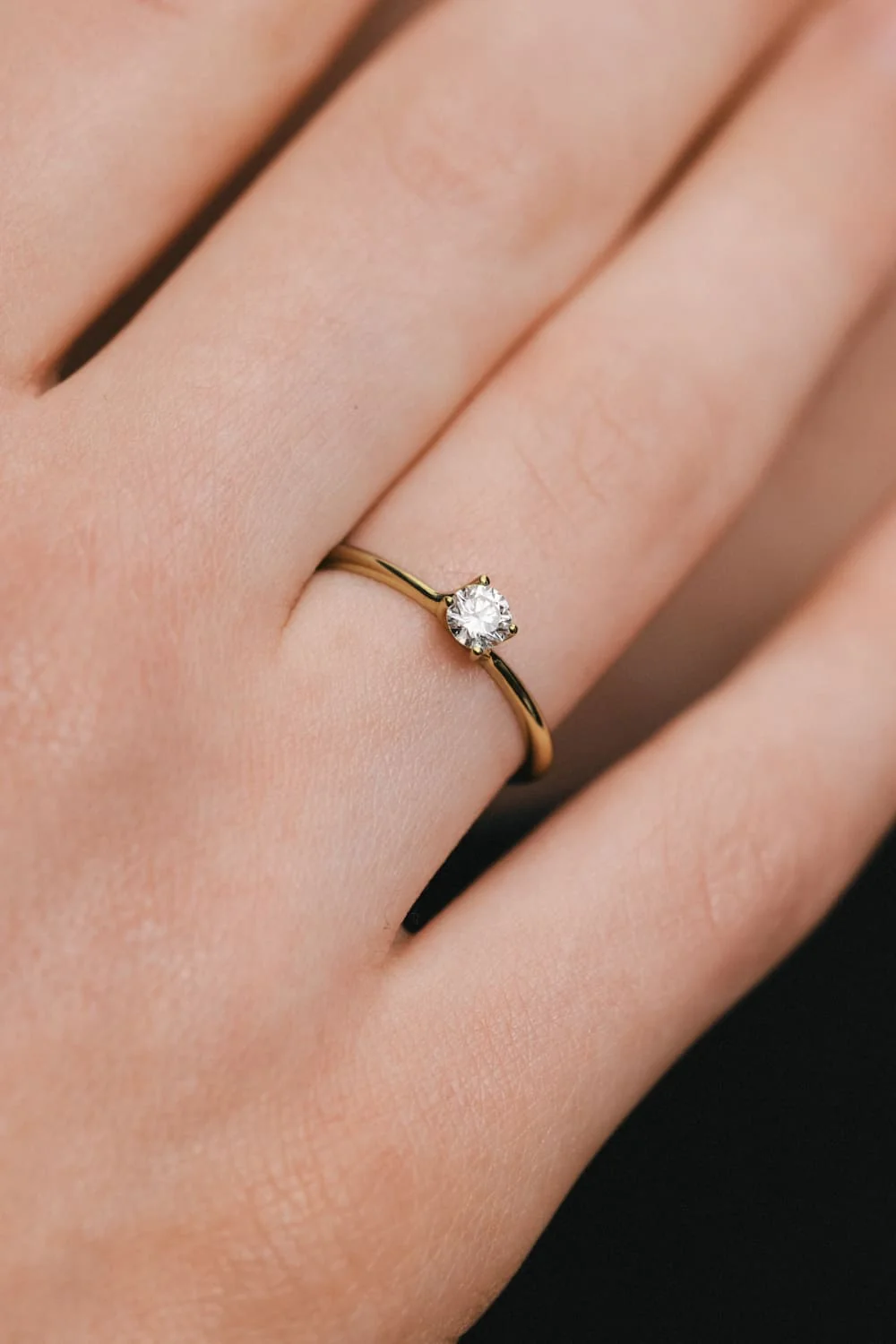 Rings Solitaire Engagement Ring, diamond, yellow gold with modern design available now