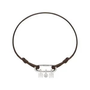 MOM Cord Bracelet, diamond, white gold
