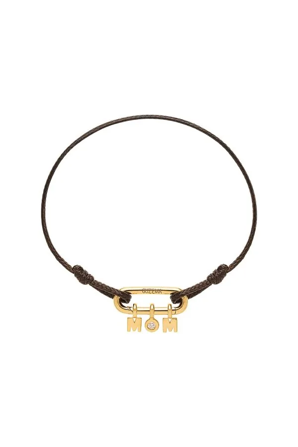 Bracelets MOM Cord Bracelet, diamond, yellow gold for everyday elegance