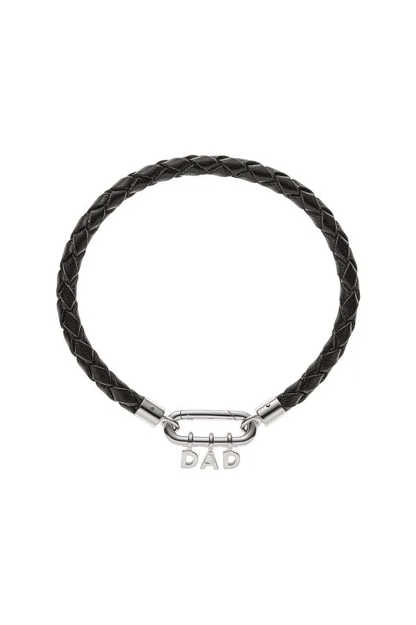Bracelets DAD Braided Leather Bracelet, diamond, white gold for everyday elegance