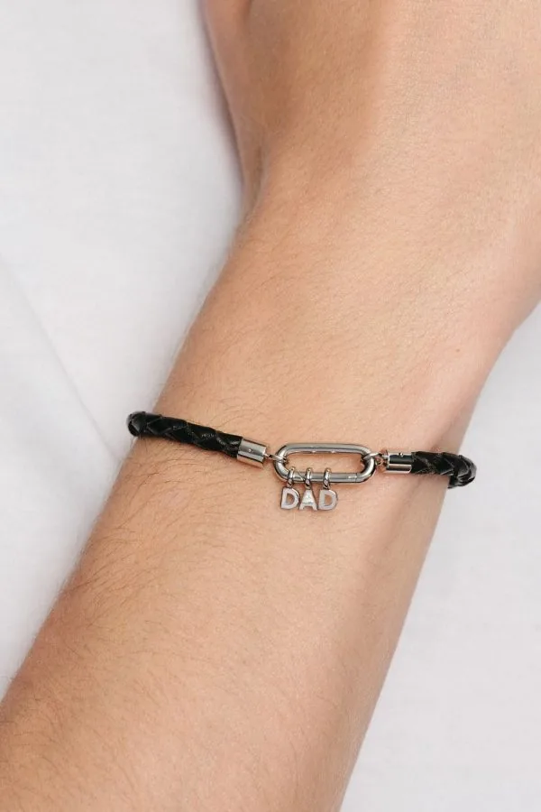 Bracelets DAD Braided Leather Bracelet, diamond, white gold with high-end craftsmanship from Guzema