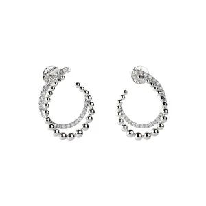 Spiral Earrings, diamonds, white gold