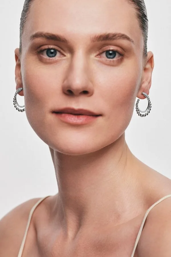 Earrings Spiral Earrings, diamonds, white gold for a unique and sophisticated look