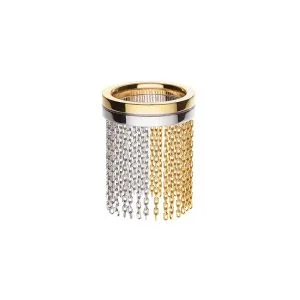 Short Chainfall Ring, white/yellow gold